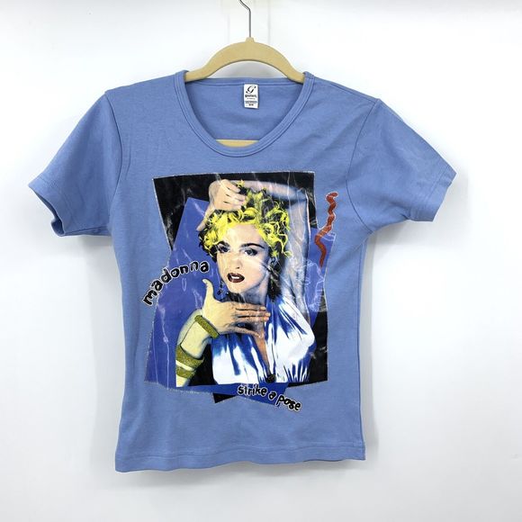 Vintage Madonna Tee Shirt Strike A Pose Vinyl Shiny Transfer USA Small - Picture 6 of 9